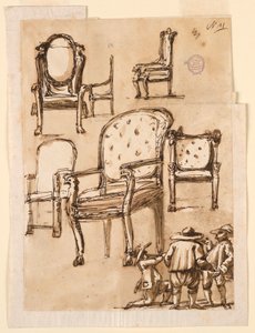 Kresba, židle, 1780-1790 od Unknown artistUnknown artist