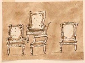 Kresba, židle, 1780-90 od Unknown artistUnknown artist