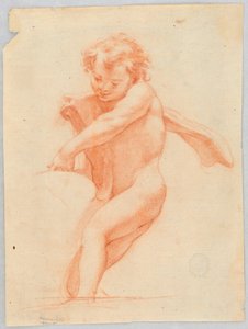 Kresba, Dítě podpírající předmět nebo konstrukci, 1750-1800 od Unknown artistUnknown artist