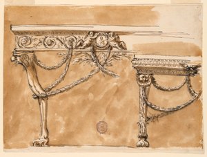 Kresba, Konzolové stoly, asi 1790 od Unknown artistUnknown artist