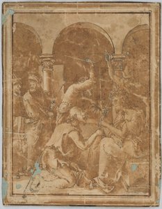Kresba, kopie Korunování trním v Malých pašijích od Albrechta Dürera, vydaná v roce 1511, 1525-1600 od Unknown artistUnknown artist