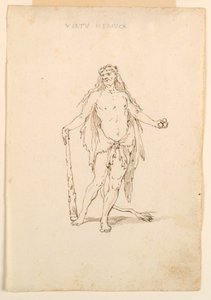 Kresba, kostýmní výprava: Hrdinská síla pro balet, asi 1720 od Unknown artistUnknown artist