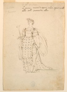 Kresba, kostýmní výprava: Poezie pro balet, cca 1720 od Unknown artistUnknown artist