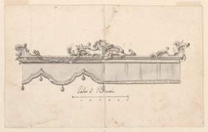 Kresba, Hřeben baldachýnu (V: figurální náčrty), asi 1750-75 od Unknown artistUnknown artist