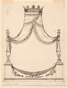 Kresba, Návrh postele, cca 1800 od Unknown artistUnknown artist