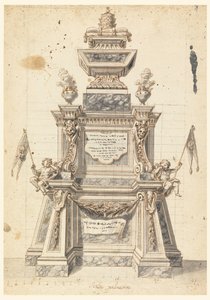 Kresba, návrh katafalku pro zádušní mši papeže, pravděpodobně Klementa XI., 1721 od Unknown artistUnknown artist