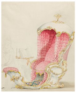 Kresba, Návrh lehátka, cca 1810 od Unknown artistUnknown artist