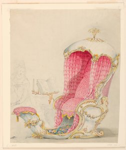 Kresba, Návrh lehátka, cca 1810 od Unknown artistUnknown artist