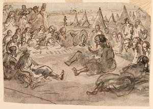 Kresba, Zouavové v táboře svatého Maura, 1859 od Unknown artistUnknown artist