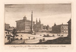 Perspektivní pohled na místo a kostel sv. Jana z Lateranu v Římě od Unknown artist