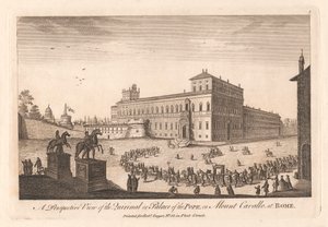 Perspektivní pohled na Quirinal nebo palác papeže, na hoře Cavalle v Římě od Unknown artist