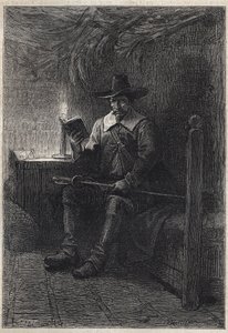 A Scottish Puritan - ilustrace z 19. století k historickému románu „The Puritans of Scotland“ (Stará smrtelnost) od Waltera Scotta (1771-1832) od Unknown artist
