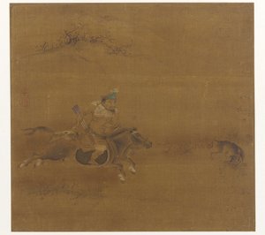 Tatarský jezdec coursing zajíce od Unknown artist