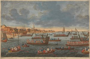Pohled na Gravesend v Kentu s vojáky procházejícími přes Temži do Tilbury Fort od Unknown artist