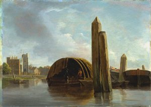 Pohled na Lambeth od Unknown artist