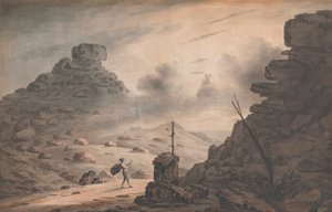 Pohled do údolí kamenů, Devon, se scénou v Bouři, 1. dějství od Unknown artist