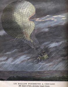 Balón zasáhl Chicago Louis Godard Jr. (1858-1933) a Panis byl zraněn v SOBOTU 25. července od Unknown artist