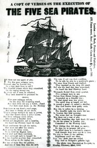 Kopie veršů o popravě pěti mořských pirátů, c.1864 od Unknown artist