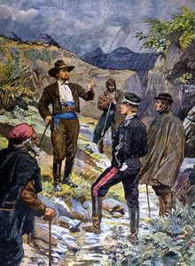 Četník převzatý do úkolu lupičem ze Sardinie. 1899. od Unknown artist