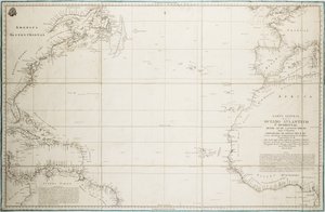 Generální mapa Atlantského oceánu severně od rovníku od Unknown artist