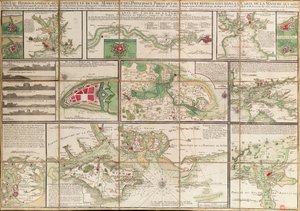Tabulka s údaji o hlavních námořních přístavech, které jsou zobrazeny na mapě Lamanšského průlivu, cca 1780 (papír, plátno) od Unknown artist