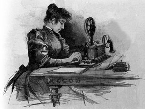 Telegrafní operátor vynalezený americkým vynálezcem Samuelem Finley Breese Morsem (1791-1872). Rytina 19. století od Unknown artist