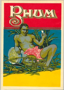 Mladý černoch v ruce drží sklenku rumu (reklama) (Chromolitografie od Unknown artist