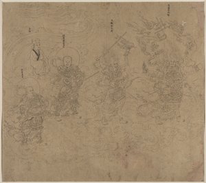Album taoistických a buddhistických témat: Procesí taoistických božstev: List 11 od Unknown artist