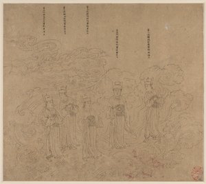 Album taoistických a buddhistických témat: Procesí taoistických božstev: List 22 od Unknown artist