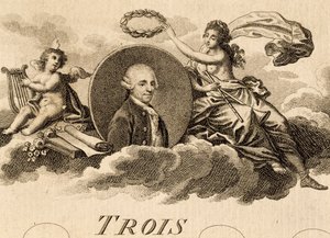 Alegorie Franze Josepha Haydna (1732-1809) na titulní straně partitury pro Tři kvartety, Opus 75, Kniha I od Unknown artist