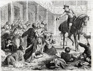 Alphonse (Alfonso Gieronimo) od Ornana 1548-1610 během moru v Bordeaux 1604 - rytina z roku 1860 od Unknown artist