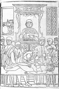 Anatomická pitva. Rytina z pojednání o medicíně od Gerolama Cardana (Cardanus Hieronymus), Florencie od Unknown artist