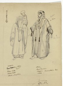 Arabský muž, žena a dítě od Unknown artist