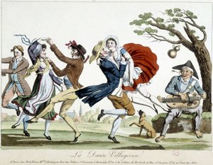 Ples: vesnický tanec - a.n.d., konec 18. století, Carnavalet. od Unknown artist