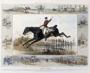 Závod ve zvonici v „“Malebné historii starověkého a moderního jezdectví”” od Charlese Aubryho od Unknown artist