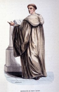 Benediktin du Mont Olivet. Rytina z alba o řeholních řádech, Paříž od Unknown artist