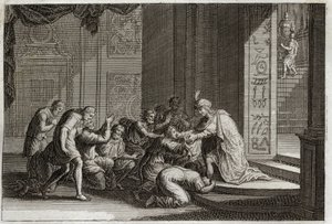 Bible of Royaumont, Starý zákon: Josefa uznávají jeho bratři. Ilustrace z roku 1811. od Unknown artist