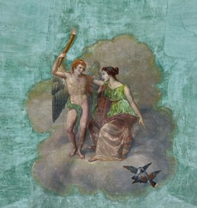 Ptáci a Cupid a Psyche, detail 3743687 (freska) od Unknown artist