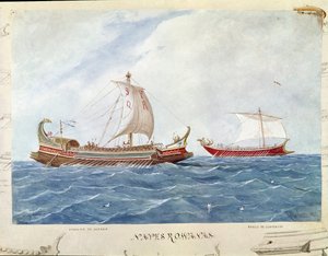Galerie typu Bireme za římské republiky (Akvarel od Unknown artist