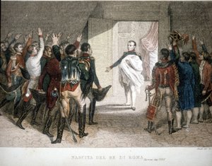 Narození římského krále: Napoleon II. (František Karel Josef Napoleon Bonaparte), syn císaře Napoleona I. (1769-1821). 1811-1832. od Unknown artist