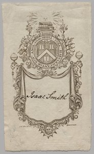 Knihovna: Erb s nápisem Isaac Smith od Unknown artist