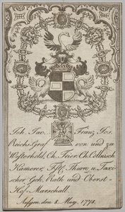 Knihovna: Johan. jac Franz Josef, říšský hrabě z Westerholdu od Unknown artist