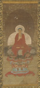 Buddha trůnící na podložce Kusa Grass od Unknown artist