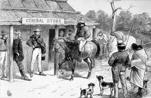 Bush shop v Austrálii, cca 1880. od Unknown artist