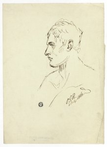 Busta mladého muže v profilu od Unknown artist
