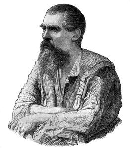 Kapitán Richard Burton, britský cestovatel, spisovatel, voják a diplomat - Portrét britského průzkumníka, spisovatele a lingvisty Sira Richarda Francise Burtona (1821-1890) - Rytina do „“ Malebné historie velkých cest v devatenáctém století““. 1877 od Unknown artist