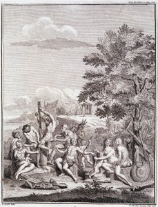 Zajatci obětovaní Antis v Peru – v „Historické plavbě Jižní Ameriky uskutečněné na příkaz španělského krále““ Don Georges Juan & Don Antoine de Ulloa, T.II, ed. Jombert, Královská knihovna, Paříž od Unknown artist