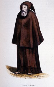 Kapucín v kabátě, rytina z alba o řeholních řádech, Paříž od Unknown artist
