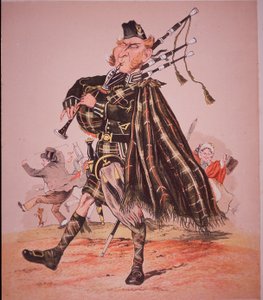 Karikatura Highland Piper od Unknown artist