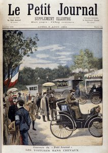 Vozy bez koní, první vůz Panhard Levassor - kryt. ""Le Petite Journal"" ze 6. srpna od Unknown artist